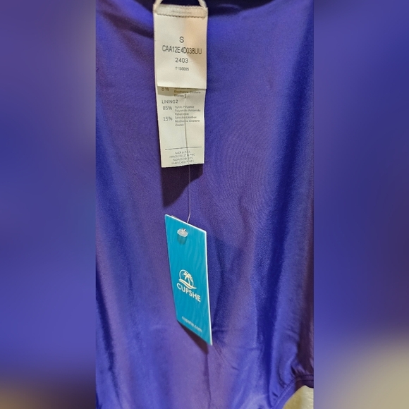 Cupshe  Blue Moderate Tummy Control One Piece Size Small - Picture 7 of 10